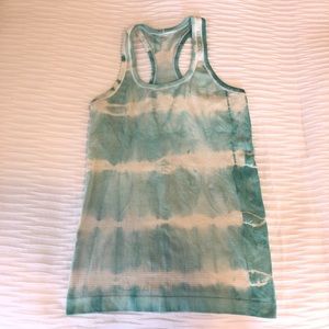 lululemon swiftly teal tie dye tank top- size 4